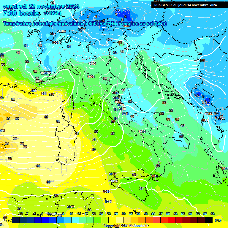 Modele GFS - Carte prvisions 