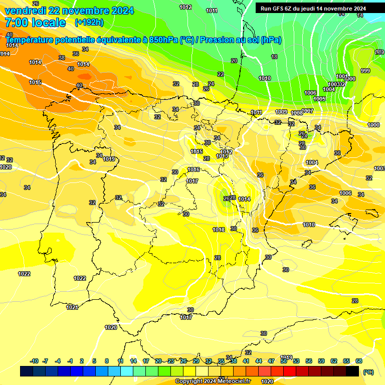 Modele GFS - Carte prvisions 