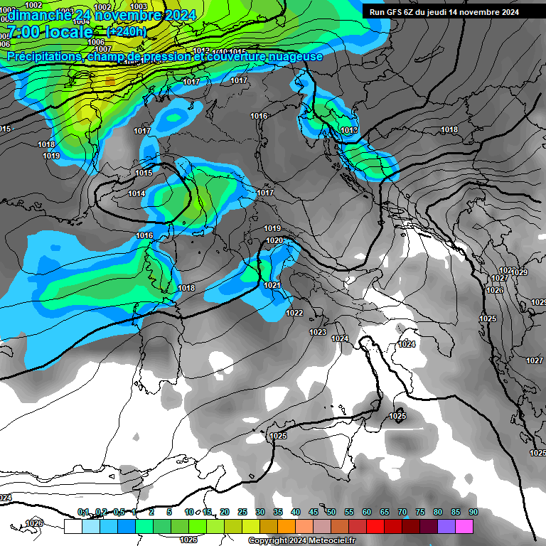 Modele GFS - Carte prvisions 