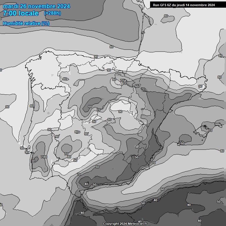 Modele GFS - Carte prvisions 