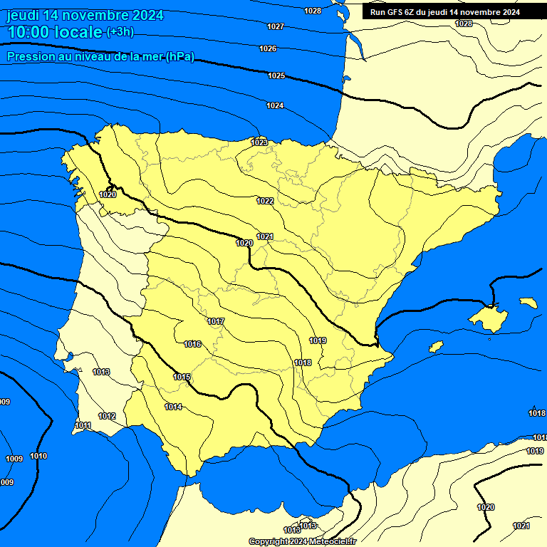 Modele GFS - Carte prvisions 