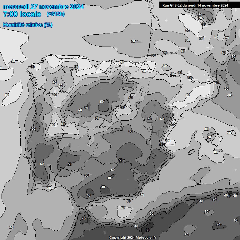 Modele GFS - Carte prvisions 