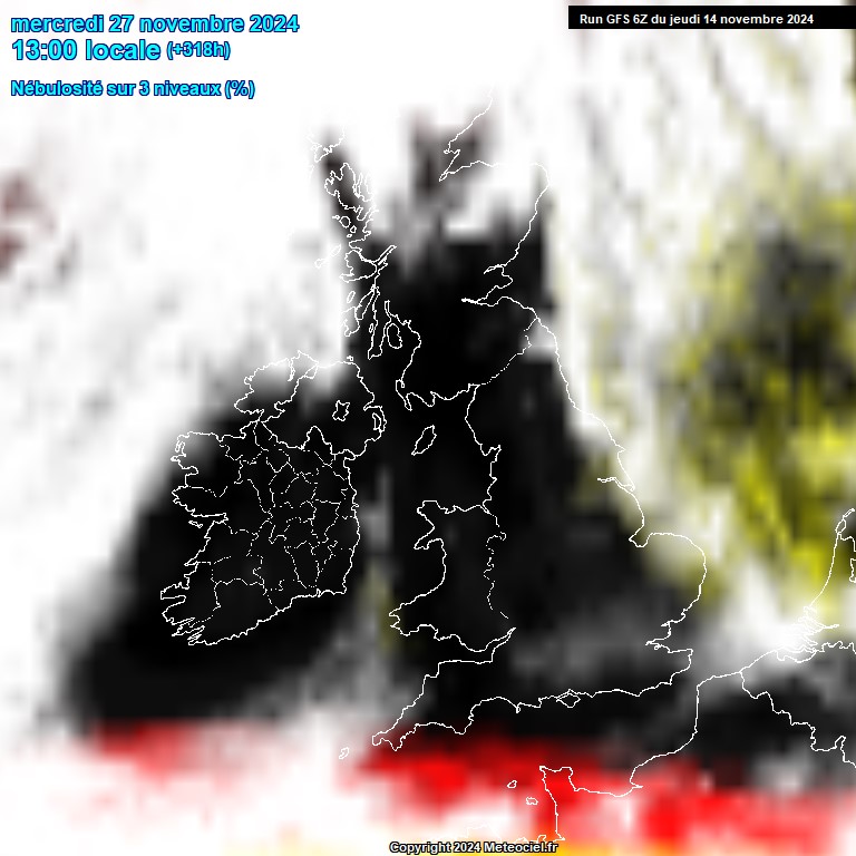 Modele GFS - Carte prvisions 