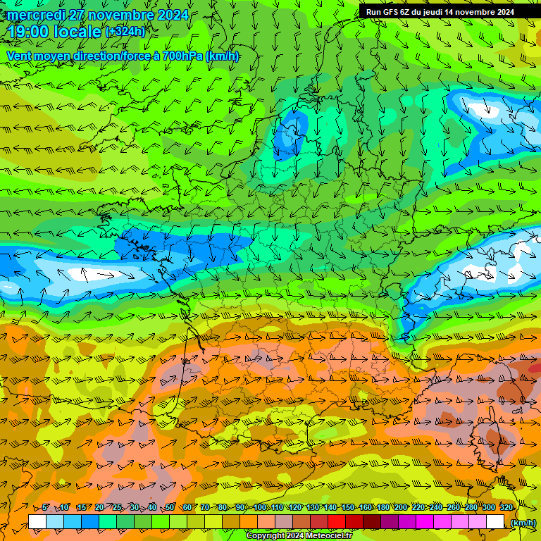 Modele GFS - Carte prvisions 