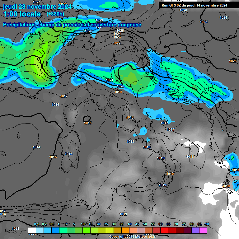 Modele GFS - Carte prvisions 