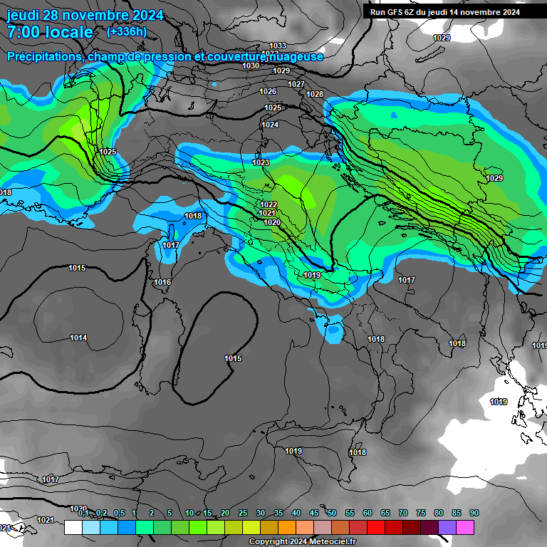 Modele GFS - Carte prvisions 