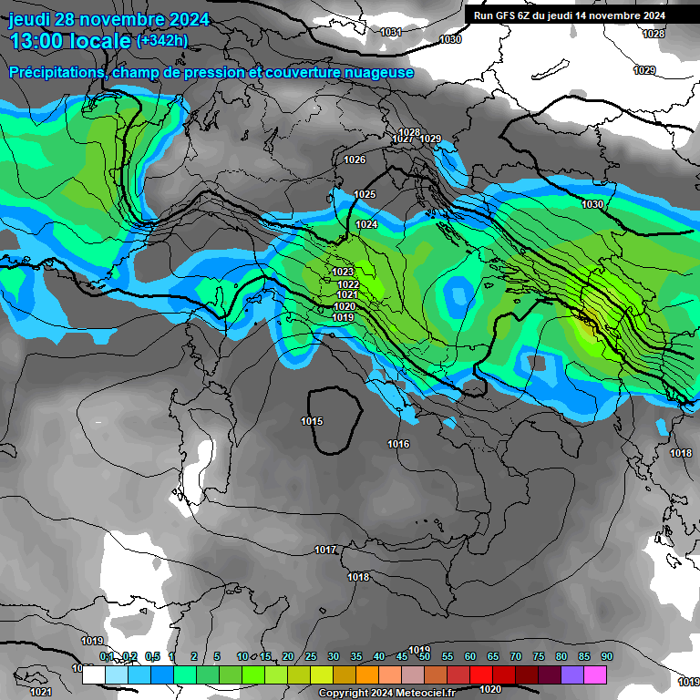 Modele GFS - Carte prvisions 