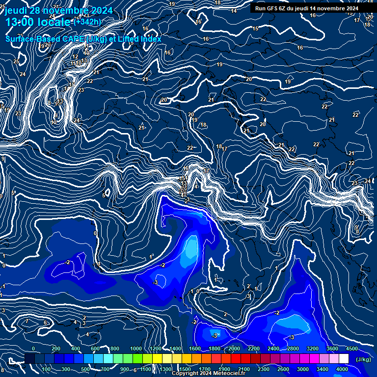 Modele GFS - Carte prvisions 