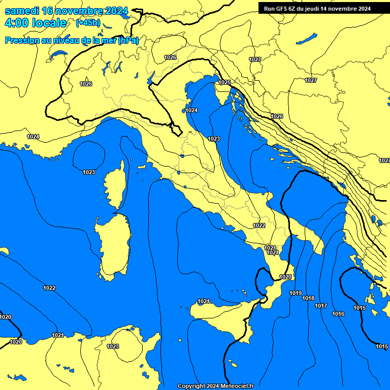 Modele GFS - Carte prvisions 