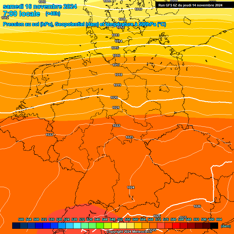 Modele GFS - Carte prvisions 