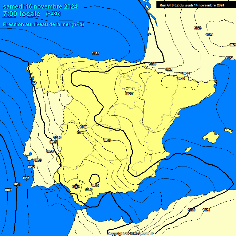 Modele GFS - Carte prvisions 