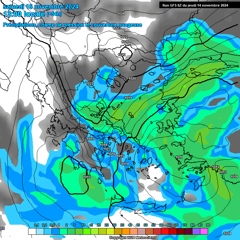 Modele GFS - Carte prvisions 