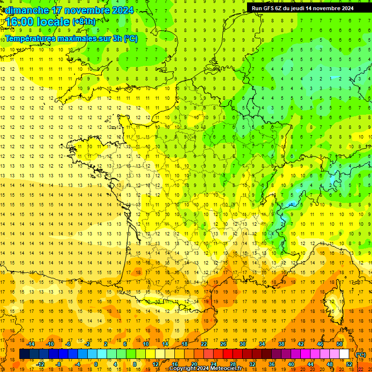 Modele GFS - Carte prvisions 