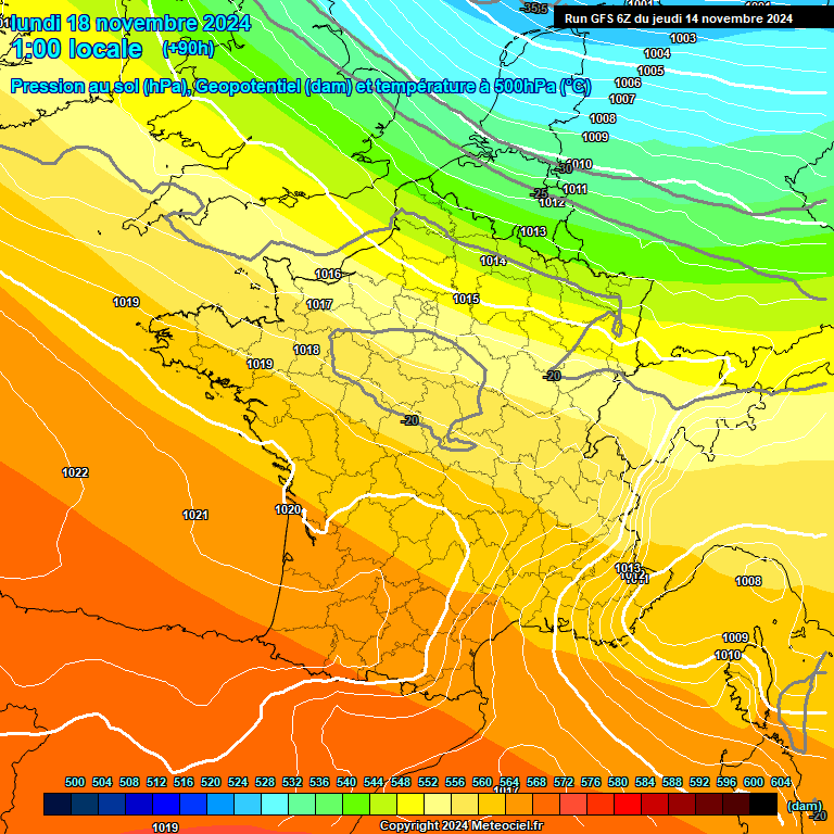 Modele GFS - Carte prvisions 