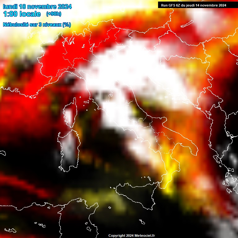 Modele GFS - Carte prvisions 