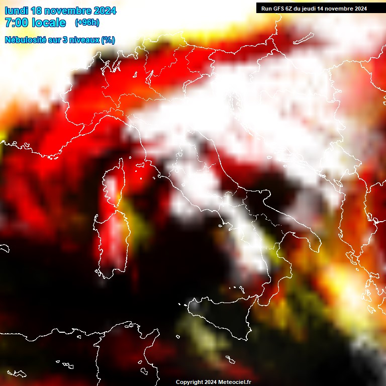 Modele GFS - Carte prvisions 