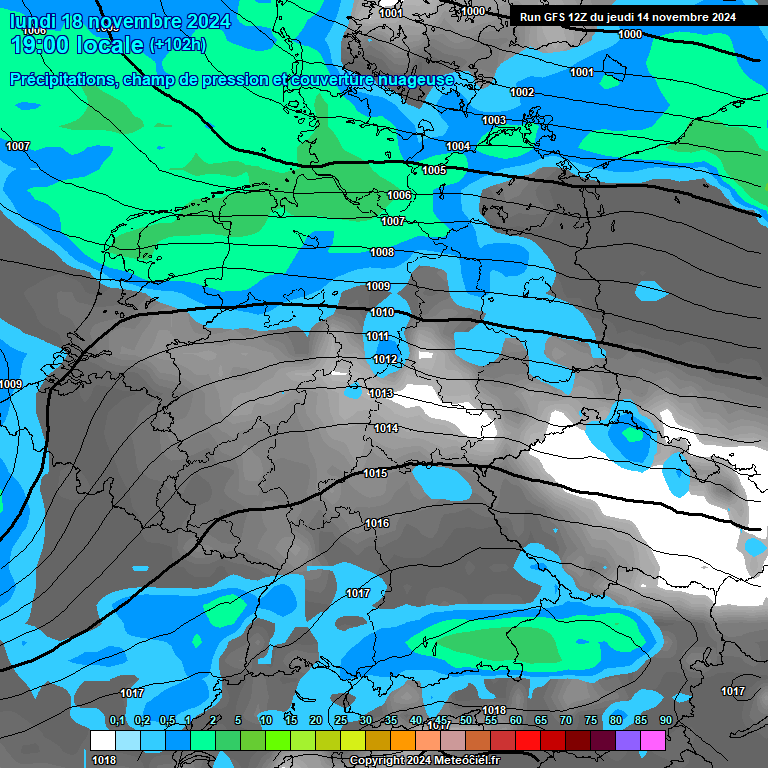 Modele GFS - Carte prvisions 