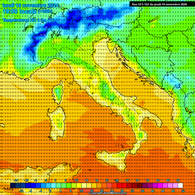 Modele GFS - Carte prvisions 