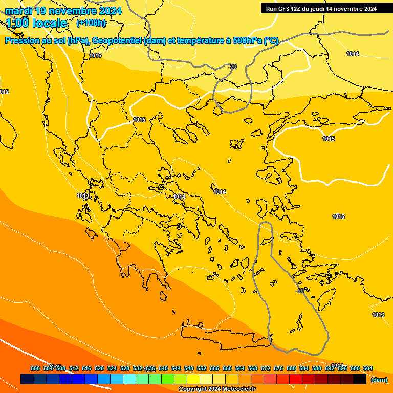 Modele GFS - Carte prvisions 