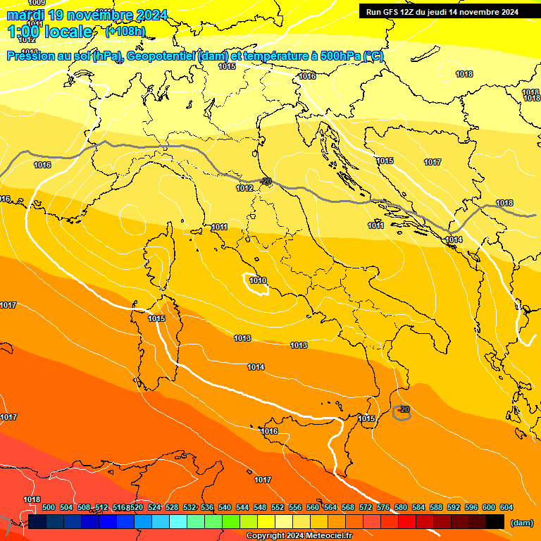 Modele GFS - Carte prvisions 