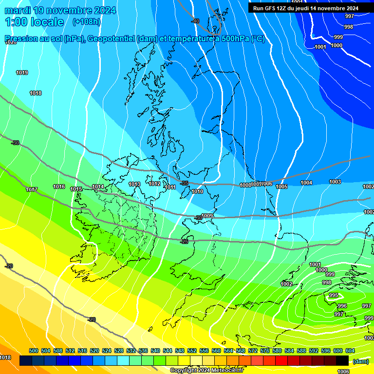 Modele GFS - Carte prvisions 