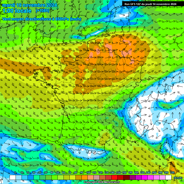 Modele GFS - Carte prvisions 