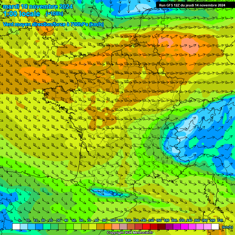 Modele GFS - Carte prvisions 