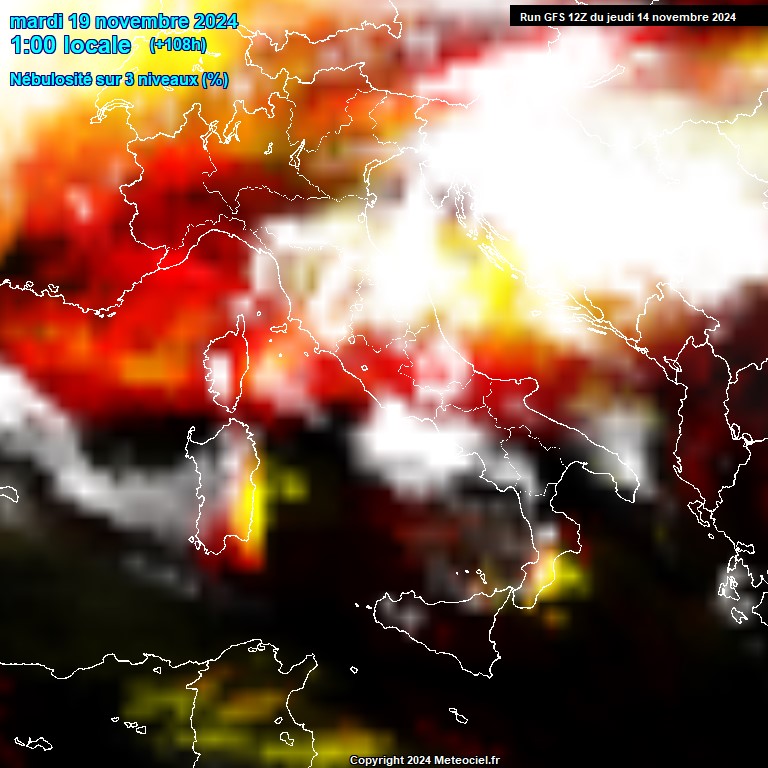 Modele GFS - Carte prvisions 