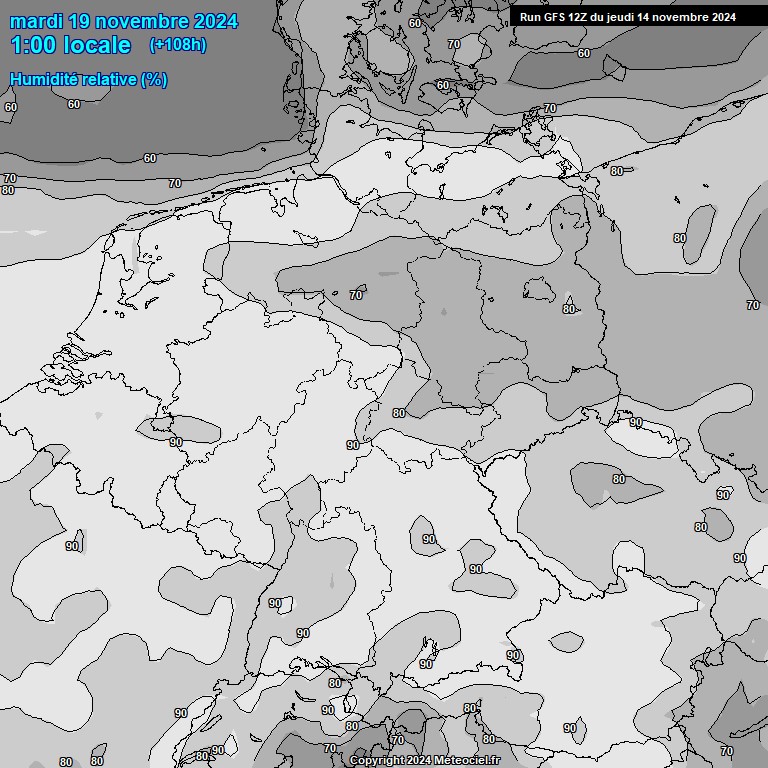 Modele GFS - Carte prvisions 