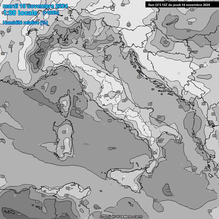 Modele GFS - Carte prvisions 