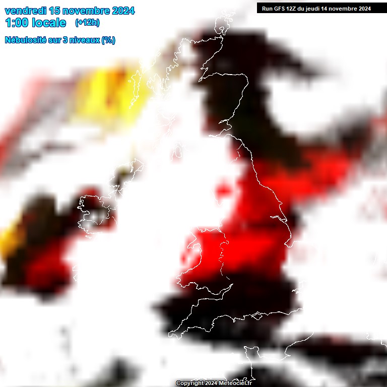 Modele GFS - Carte prvisions 