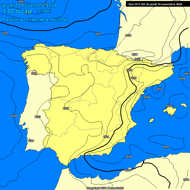 Modele GFS - Carte prvisions 