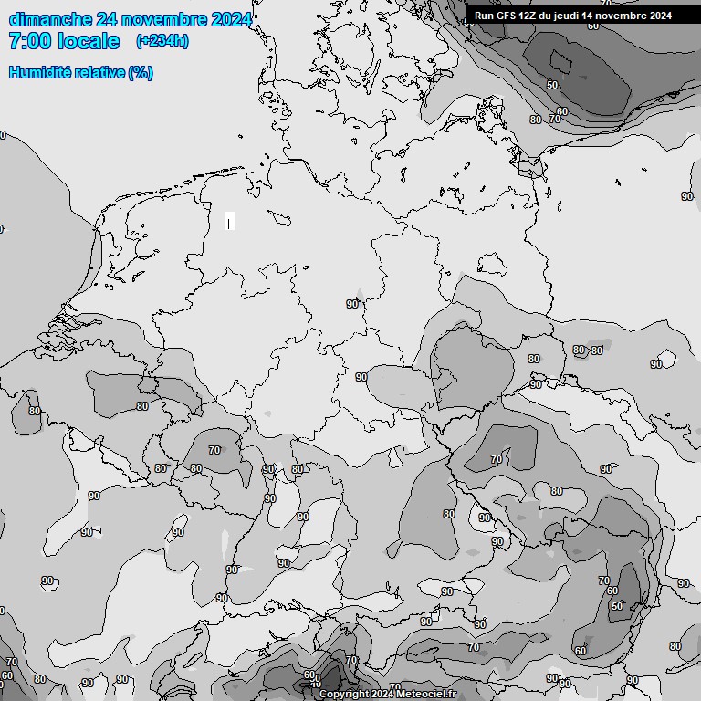 Modele GFS - Carte prvisions 