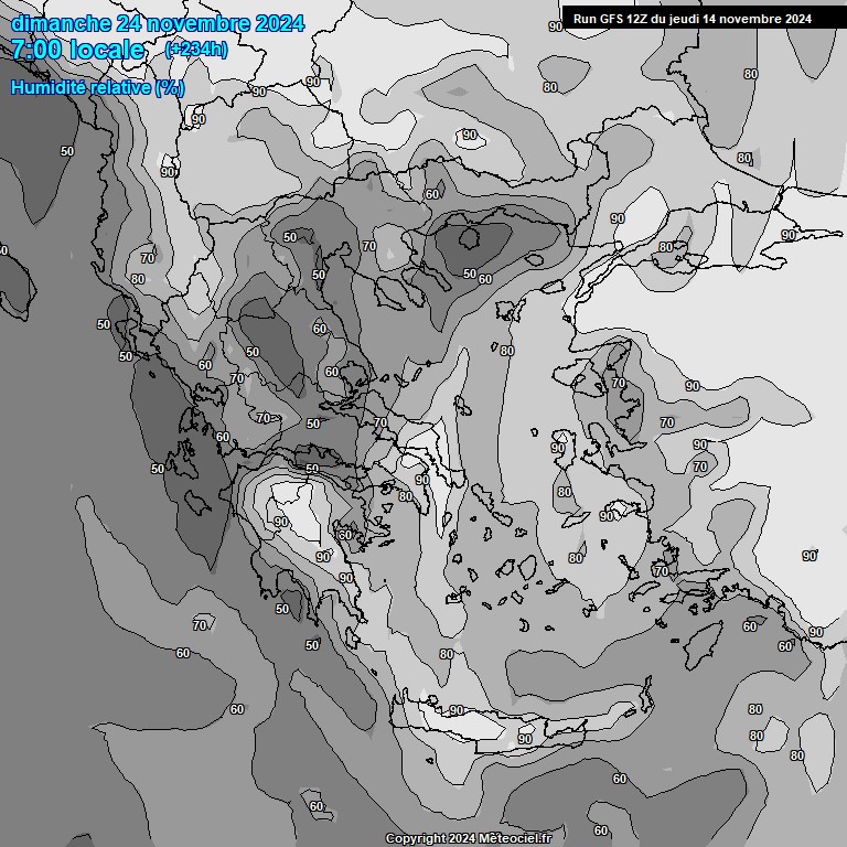 Modele GFS - Carte prvisions 