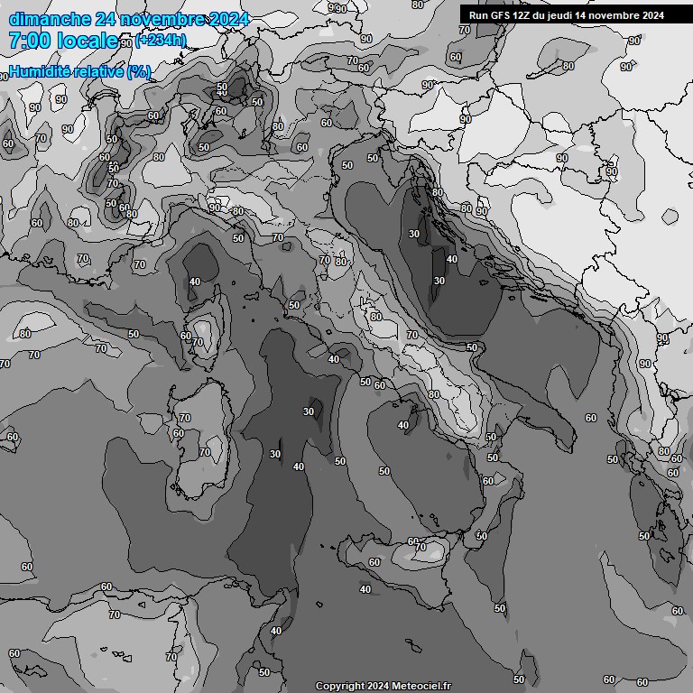 Modele GFS - Carte prvisions 