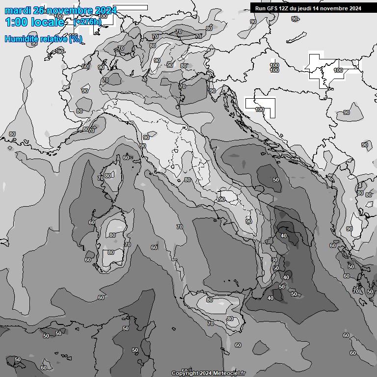 Modele GFS - Carte prvisions 