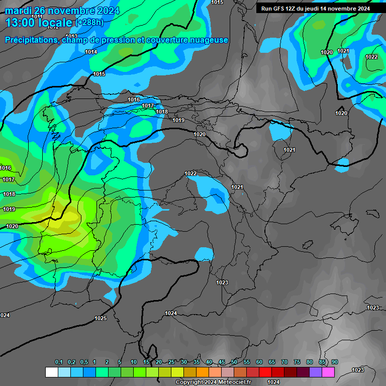 Modele GFS - Carte prvisions 