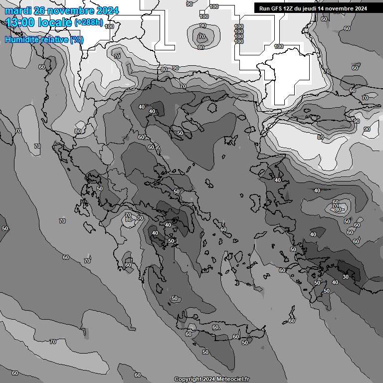 Modele GFS - Carte prvisions 