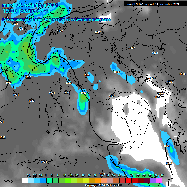 Modele GFS - Carte prvisions 