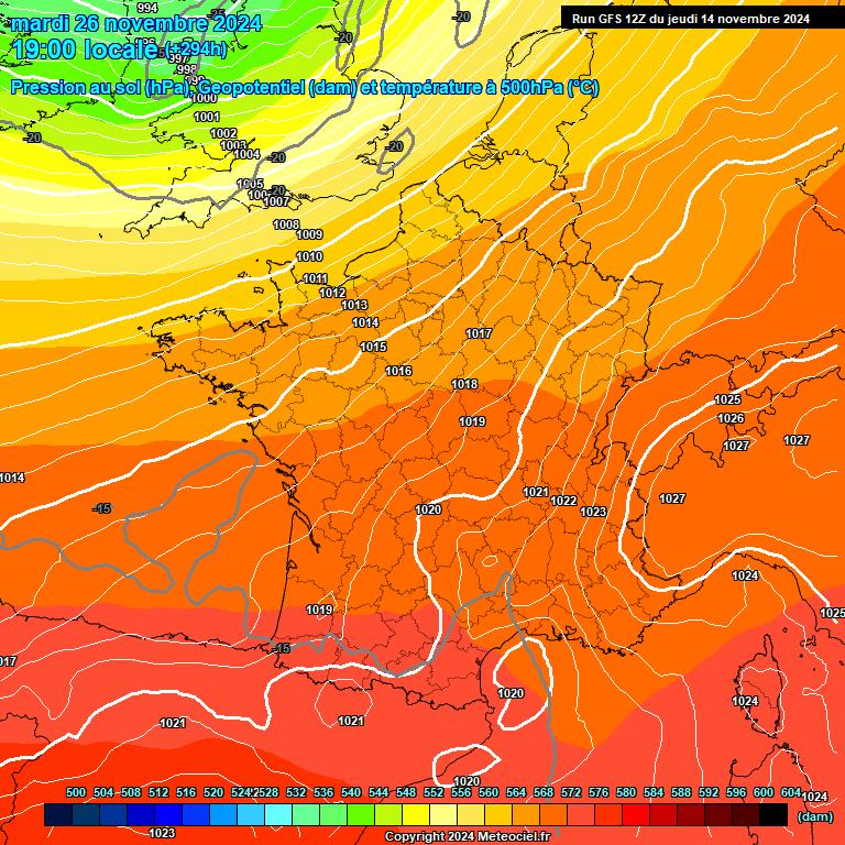 Modele GFS - Carte prvisions 