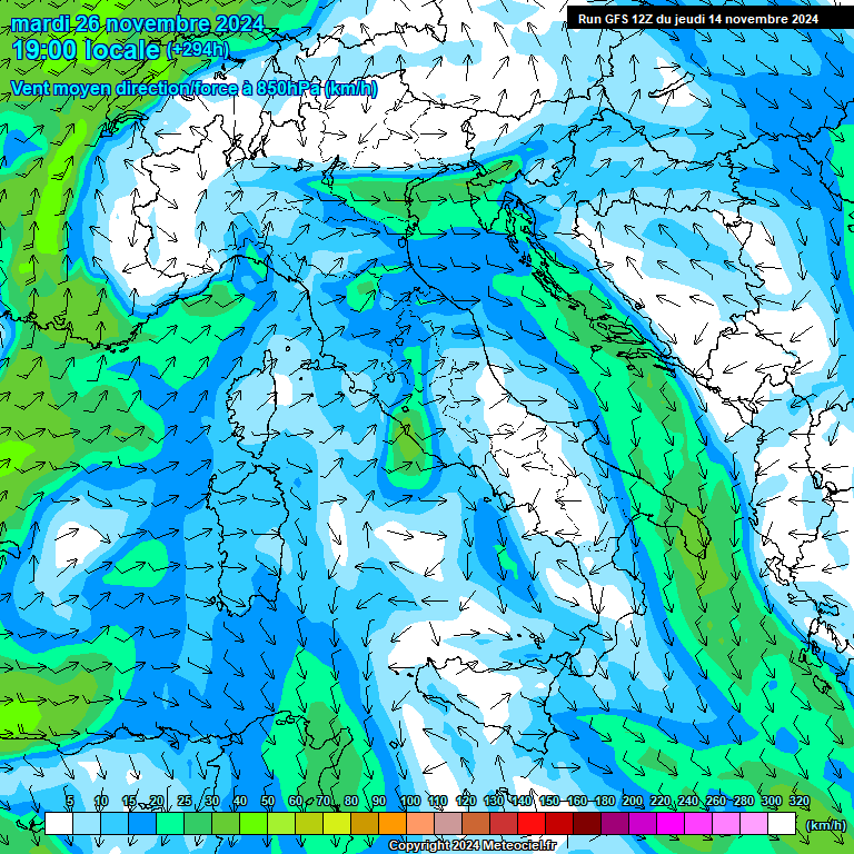 Modele GFS - Carte prvisions 