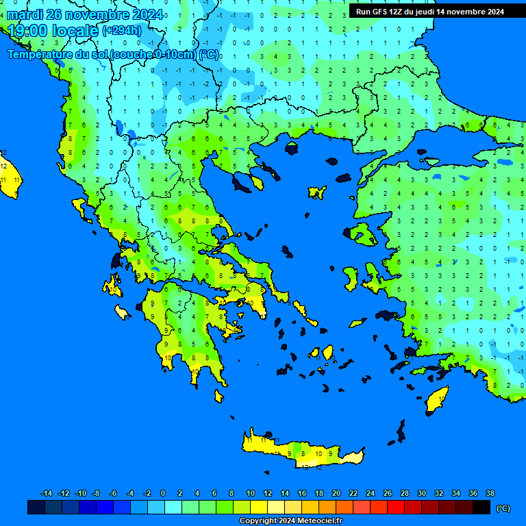 Modele GFS - Carte prvisions 