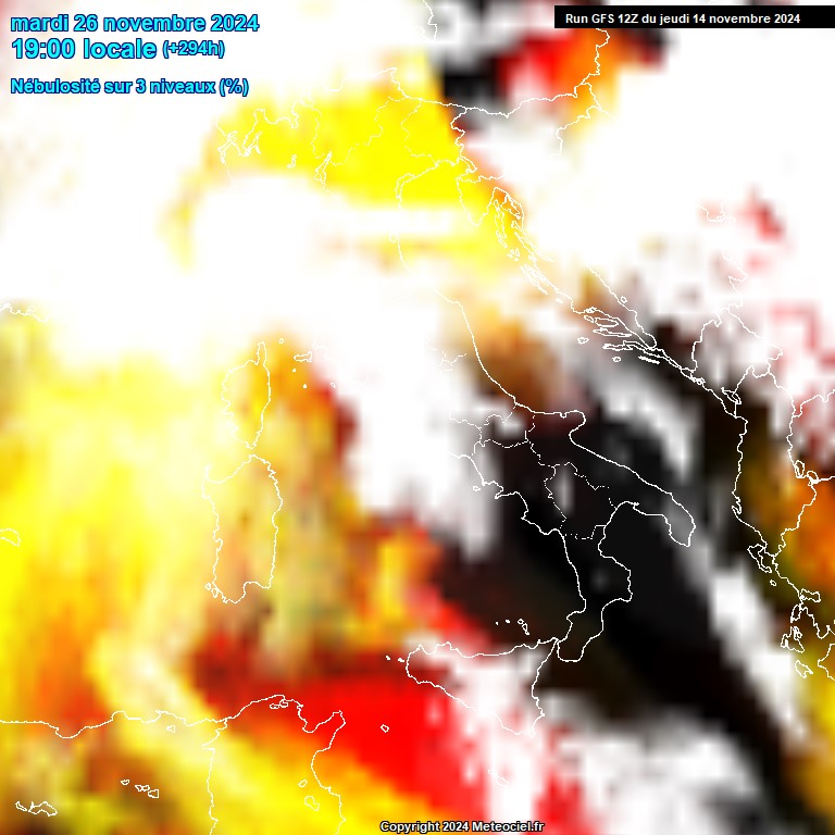 Modele GFS - Carte prvisions 