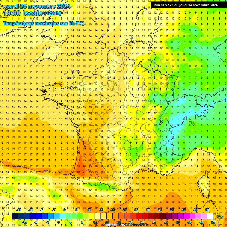 Modele GFS - Carte prvisions 