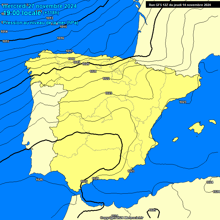 Modele GFS - Carte prvisions 