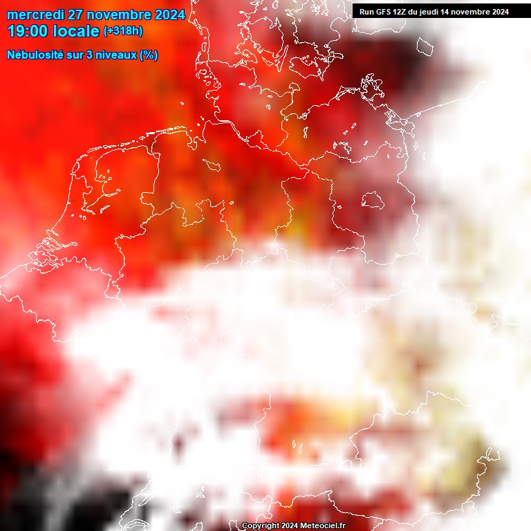 Modele GFS - Carte prvisions 