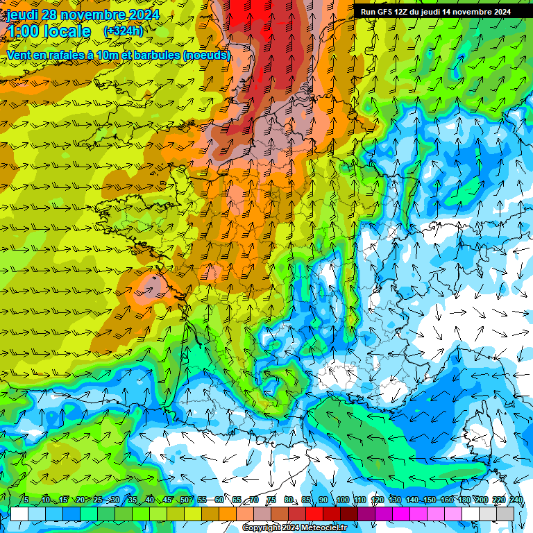 Modele GFS - Carte prvisions 