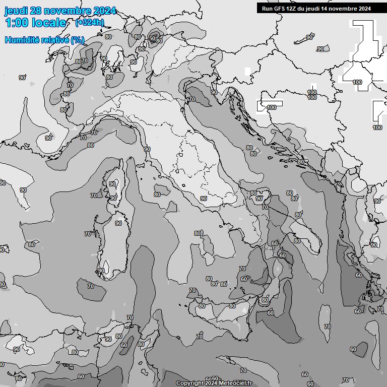 Modele GFS - Carte prvisions 