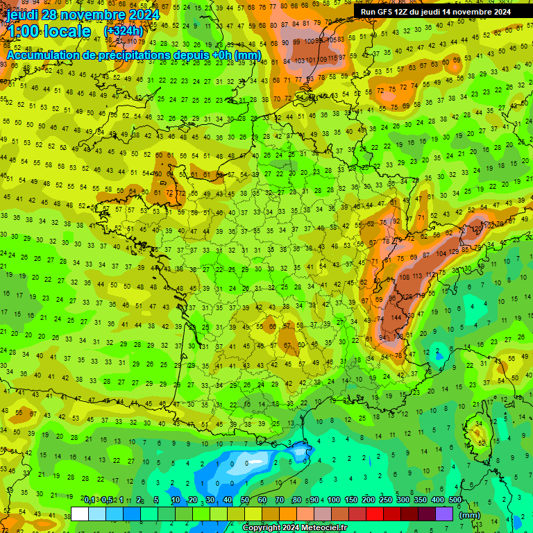 Modele GFS - Carte prvisions 