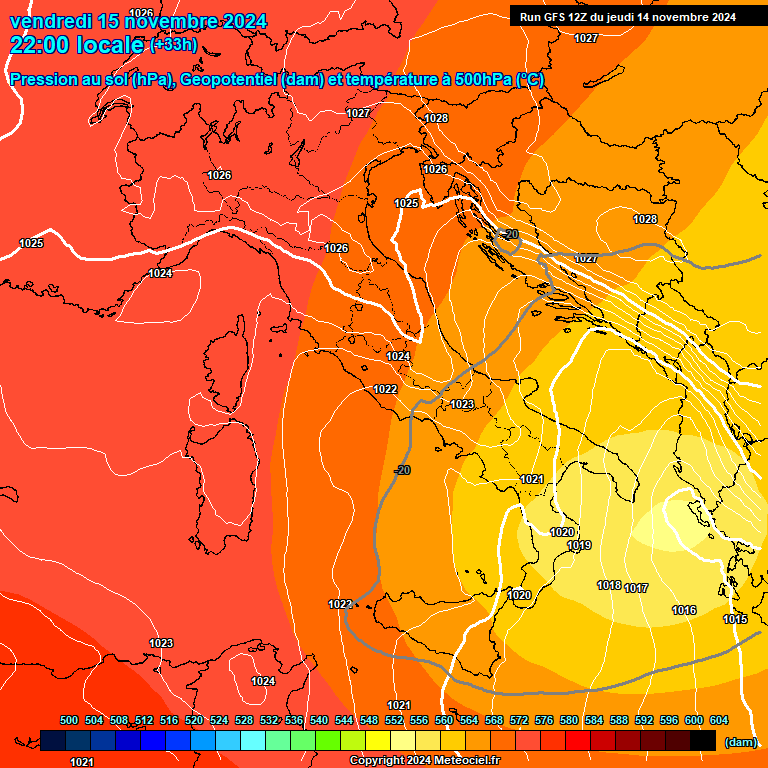 Modele GFS - Carte prvisions 